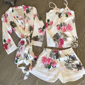 Resort Lounge Robe, Tank & Short Set